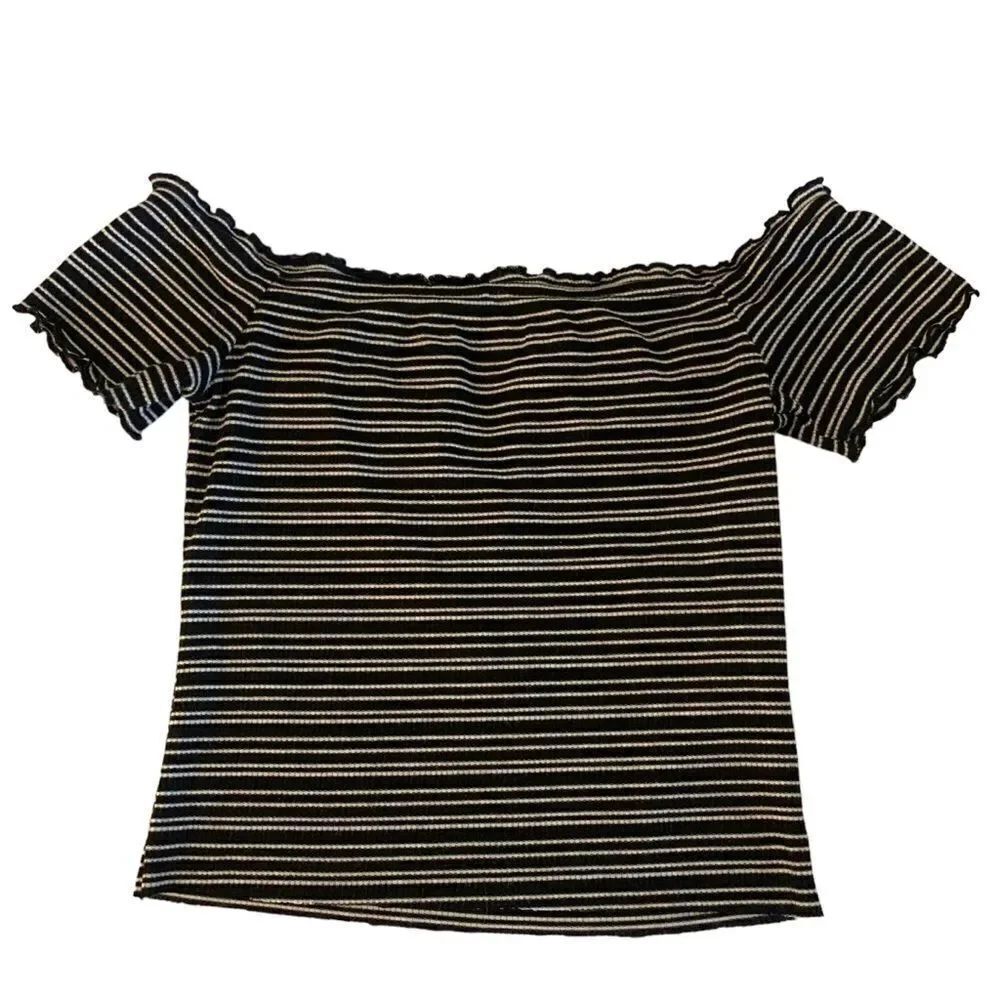Aeropostale Striped Off Shoulder Top - Picture 4 of 5